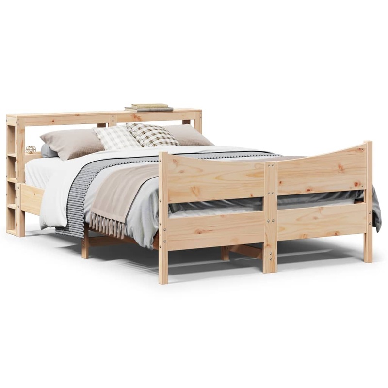 Cadre de lit avec tte de lit 135x190 cm bois de pin massif
