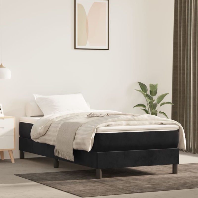 Matelas de lit  ressorts ensachs Noir 90x190x20 cm Velours