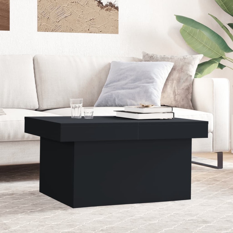 Table basse noir 80x55x40 cm bois d'ingnierie