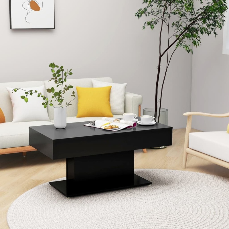 Table basse noir 96x50x45 cm bois d'ingnierie