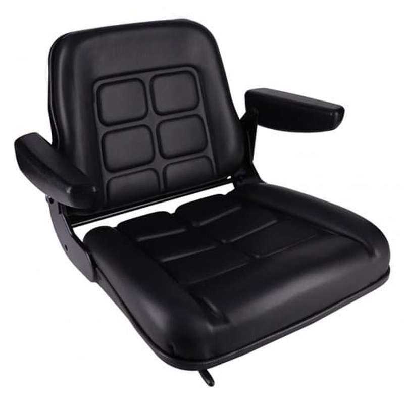 S830801 Low Back Seat, Black Vinyl Fits Allis Chalmers