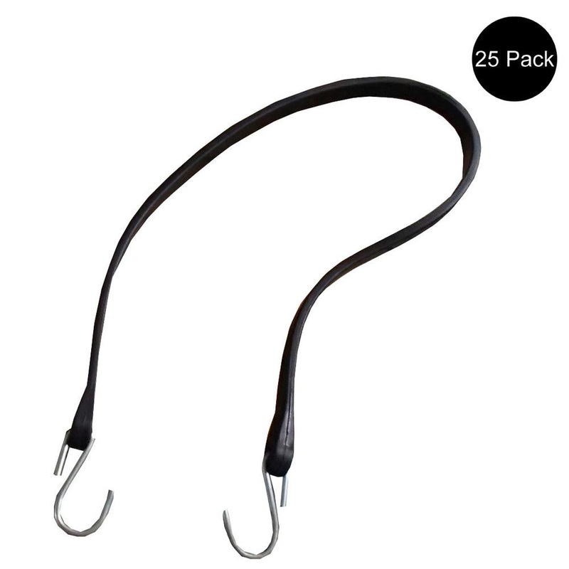 25 Pack 41" Heavy Duty Natural Rubber Tarp Straps Tarp Tie Down Bungee Cords