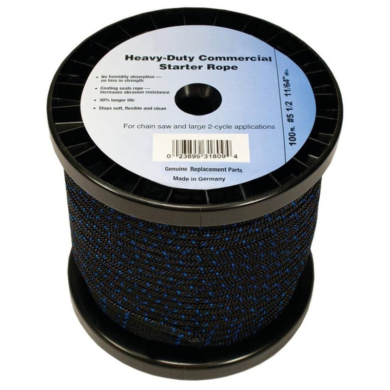 100' Starter Pull Rope True Blue #5 1/2 Solid Braid 11/64" Diameter Small Engine