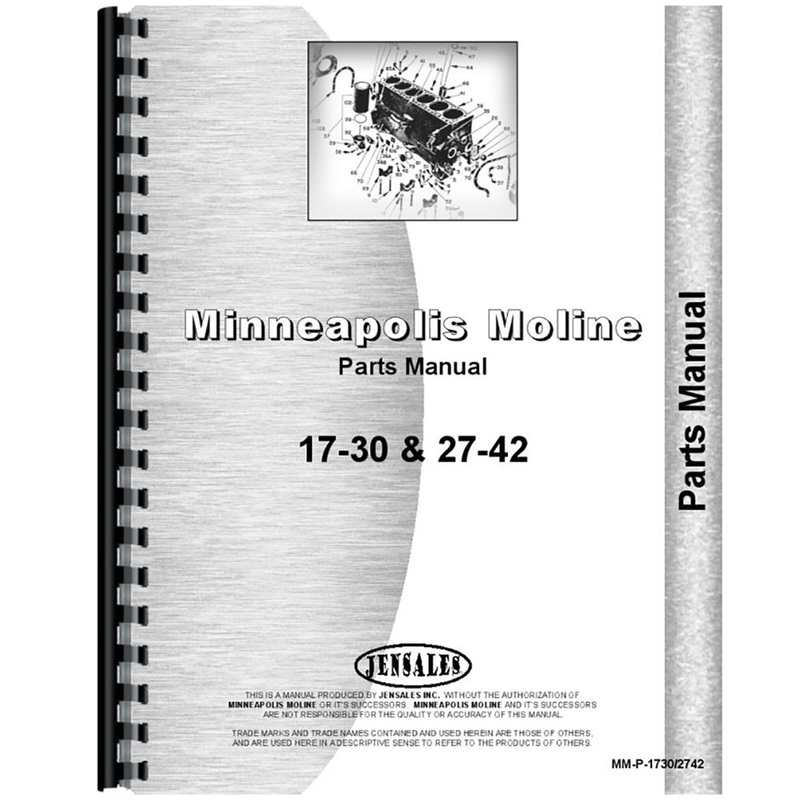 New Parts Manual for Minneapolis Moline 17-30 Tractor
