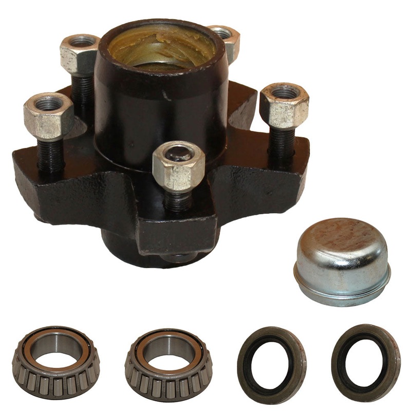1- 5 lug x4.5" Idler Hub with 2000# Bearing Kit Replace Snow Mobile Trailer Axle