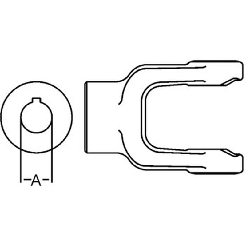 A-800-3520-AI - Round Bore Implement Yoke (w/ Keyway & Set Screw)