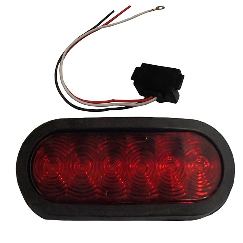 (1) Trailer Truck LED Sealed RED 6" Oval Stop/Turn/Tail Light