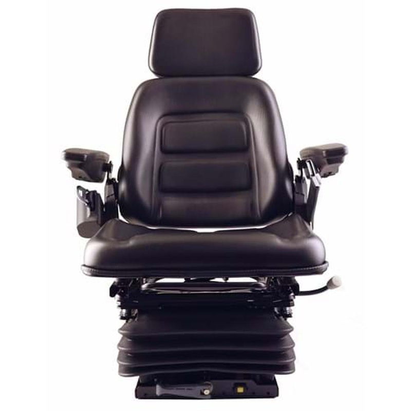 S830809 High Back Seat, Black Vinyl w/ Mechanical Suspension Fits Case IH