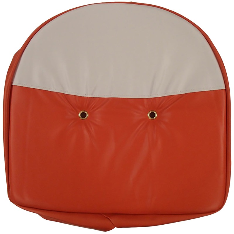 Orange/White Universal 21" Pan Style Tractor Seat Cushion Bottom 1" Foam Pad