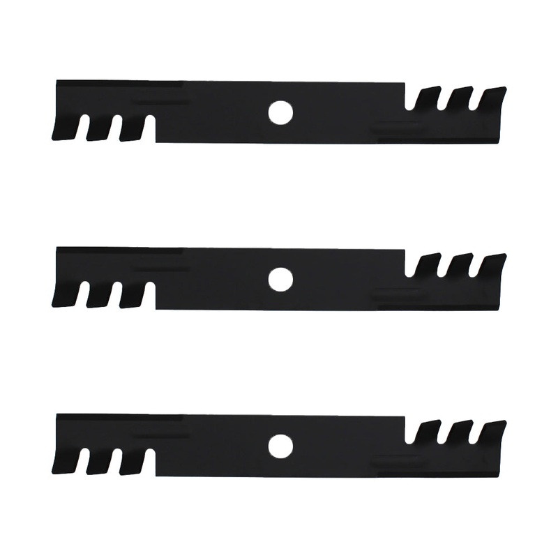 103-6397 Set of (3) Toothed Mulching Mower Blades - 18" X 15/16" Fits Exmark