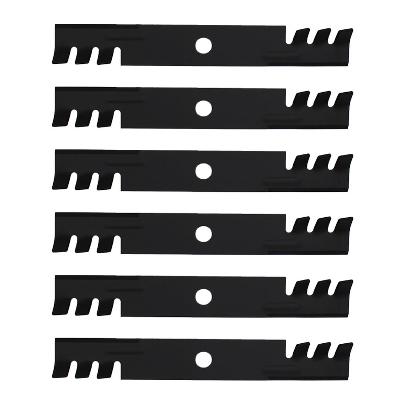 103-6397 Set of (6) Toothed Mulching Mower Blades - 18" X 15/16" Fits Exmark