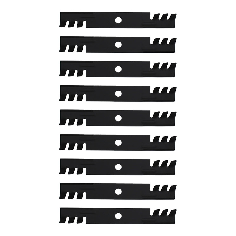 103-6402-S Set of (9) Toothed Mulching Mower Blades - 18" X 15/16" Fits Exmark