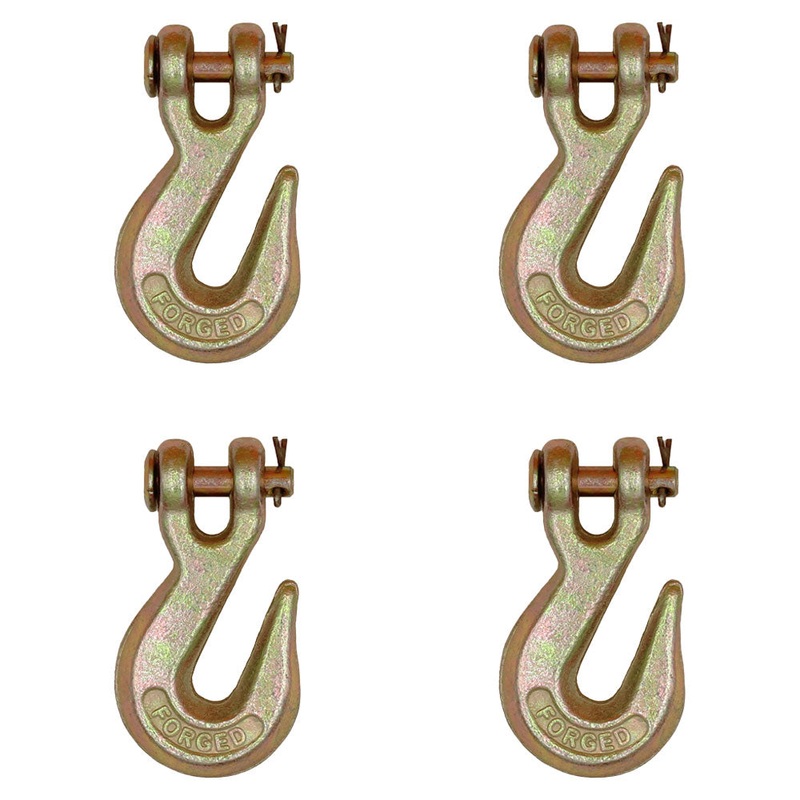 4x 5/16" Clevis Grab Hook Chain Lever Ratch Binder Flatbed Truck Hooks Cargo Tow