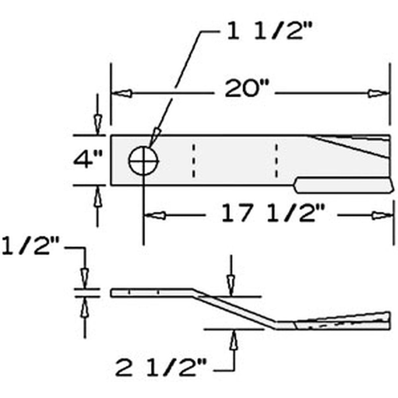 6T1021R WP6T1021R New 4" x 20" CW Lift Rotary Cutter Blade for Tiger Boom Mower