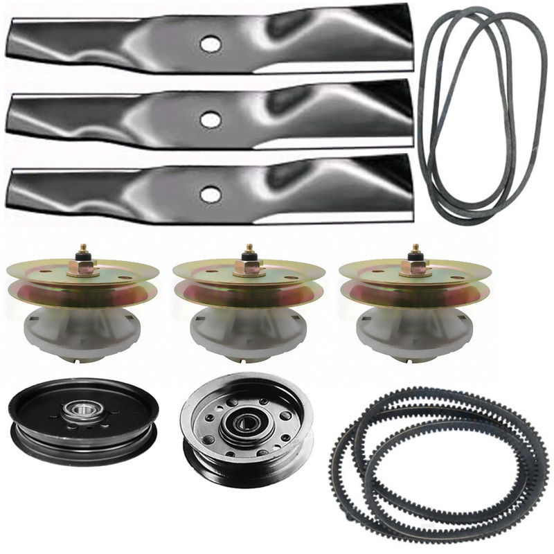Rebuild Kit Blade Spindle Belt Combo Fits John Deere 425 445 455 54" Deck
