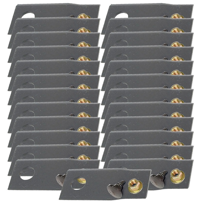 Set/25 RH Mower Blades-Bolts-Nuts Fits Kuhn FC301 FC303 FC352 FC353 Disc Mowers