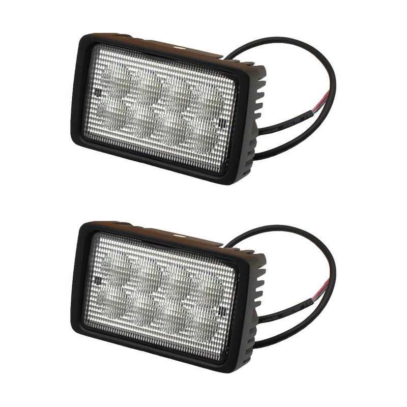 (2) Rectangle LED Flood Work Lamps 1312047C91 Fits Case-IH 180 190 210 215 225