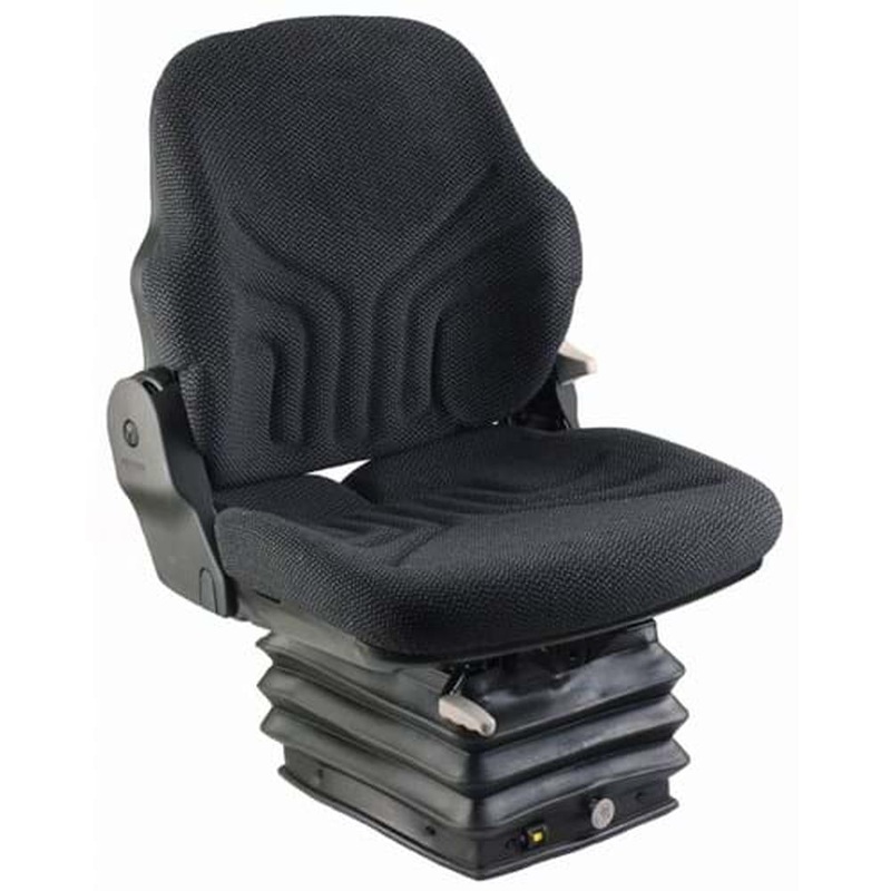 S8301699 Grammer Mid Back Seat, Black Fabric w/ Air Suspension Fits John Deere
