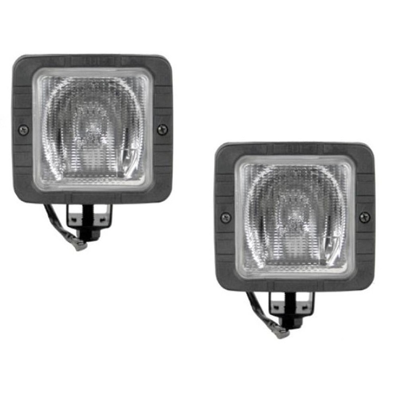 2 Pack 12 Volt Halogen Flood Lamps for Backhoe Loader 4" x 4.5" 55 Watt Bulb
