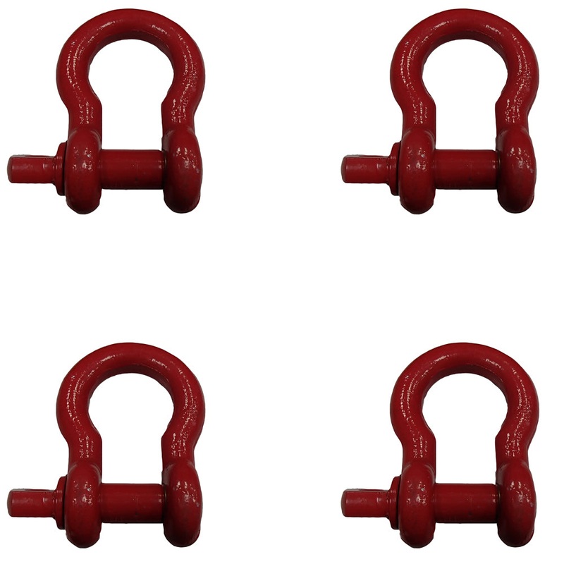 4 D Ring D-Ring Shackle - 3/4" RED Fits Jeep Wrangler Fits Toyota