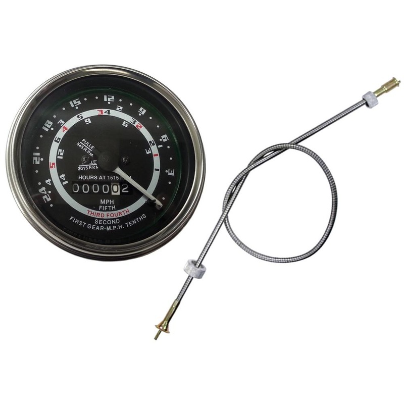 C3NN17360K-CABLE New Tachometer Gauge w/ Cable Fits Ford Tractor 500