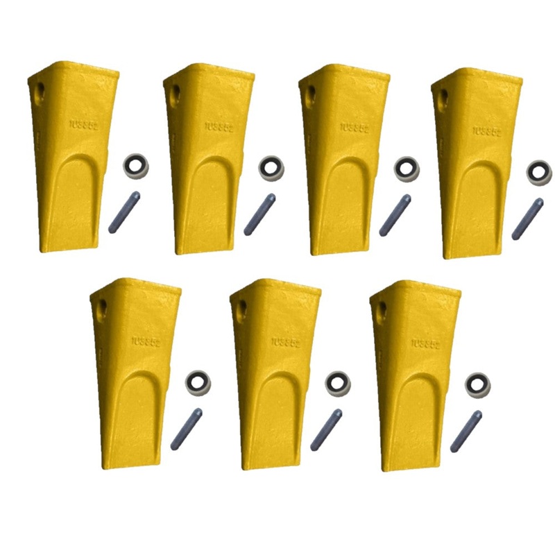 7 Pk Tooth Pin & Retainer Fits Caterpillar 966C 966D 966E 9J2358 1140359 1U3352