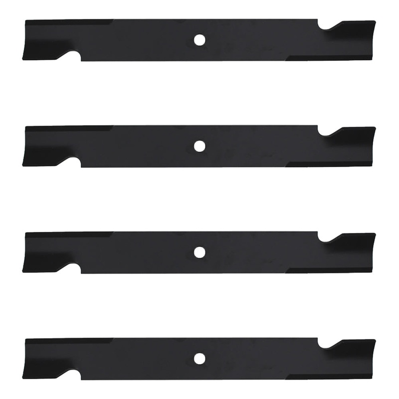 4 Pack Notched High Lift Mower Blades Fits Hustler Raptor 5/8" Center Hole