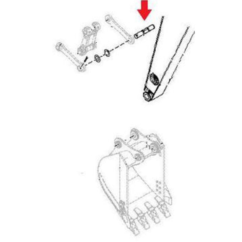 3088579 Pin, Link to Dipper - Fits John Deere 180GLC, 200CLC, 200DLC, 225CLC
