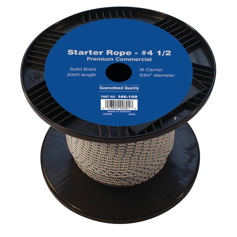Solid Braid Starter Rope Fits Stens 9/64" Dia 200'L 4 1/2 Size; 146-100