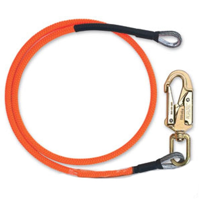 B1AB312 5/8" x 12' Heavy Duty Braided Wire Core Flipline Rope Lanyard