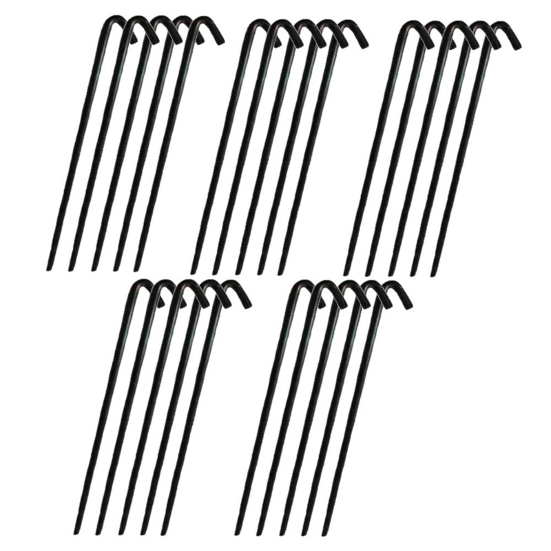 Heavy Duty J Hook Steel Stakes 10" Tarp Inflatable Tent Canopy Anchor Pegs