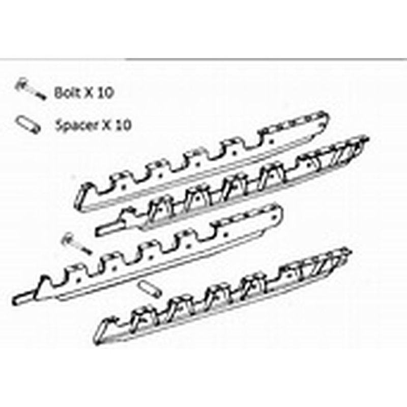 PV6611 Rockguard Set  5 Roller track frame Fits John Deere 450C, 450D, 450E, 455