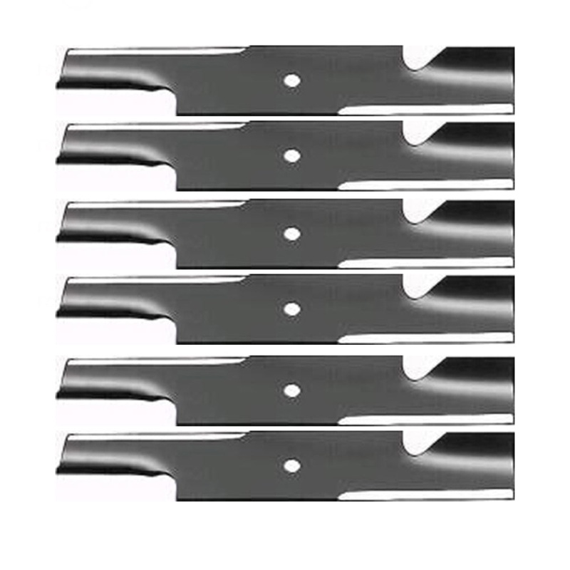 (6) Pack of XHT Notched Fits Hi-Lift Blades fits Mowers w/ 32" & 48" Decks