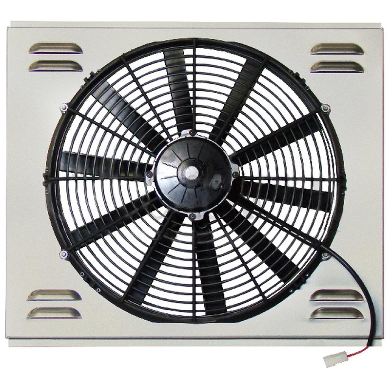 Z40084 Single High CFM 16" Electric Fan & Shroud - 17 3/8 x 20 1/2 x 4 1/4