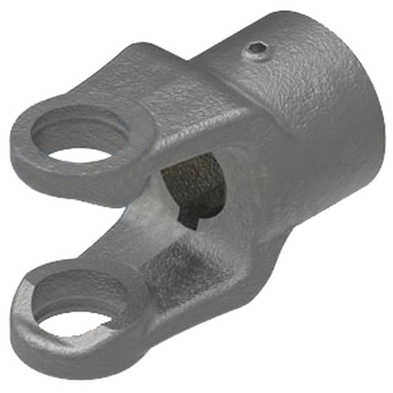 A-D128616-AI Implement Yoke Round Bore w/ Double Keyway & Set Screw