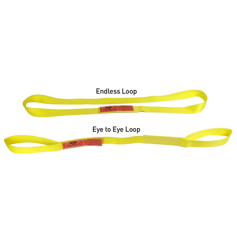 8' Long X 2" Wide Eye To Eye Loop Nylon Lifting Sling - Universal Fit