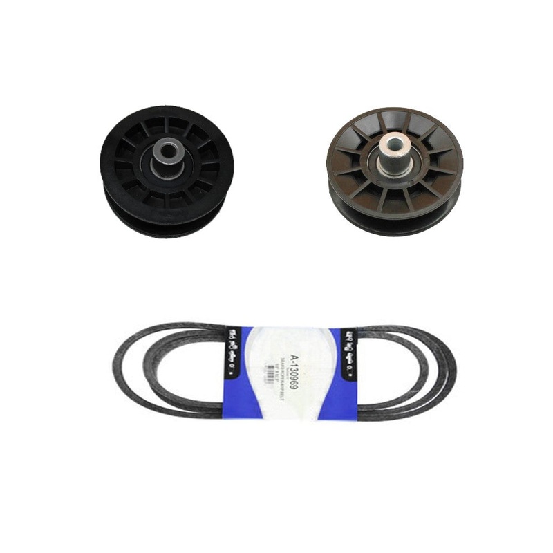 New Deck Belt With 2 Pulleys 532194327 194326 130969 Fits Husqvarna