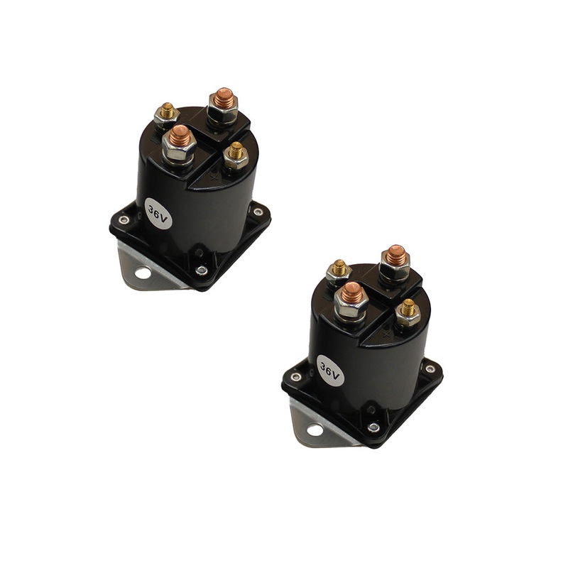(2) 36V Solenoid Fits Club Car DS 1976-1993 4 Terminals Stud 5/16" 8016