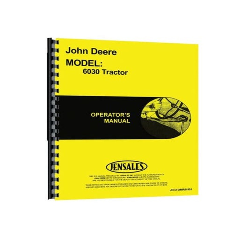 Operator's Manual fits John Deere 6030