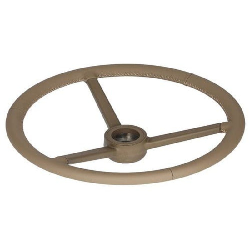 Steering Wheel - Leather Wrapped - Brown fits John Deere 6110 6120 6210 6220 6300 6310 6320 6400 6410 6420 8245R 8270R 8295R 8320R 8345R AL173828