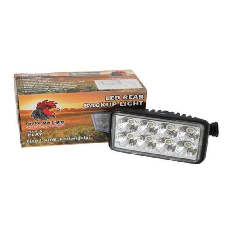 Red Rooster Rear Backup Light - LED fits New Holland 9829523 fits Bobcat S130 S150 S160 S175 S185 S205 S250 S300 T180 T190 T300 753 763 773 6661353