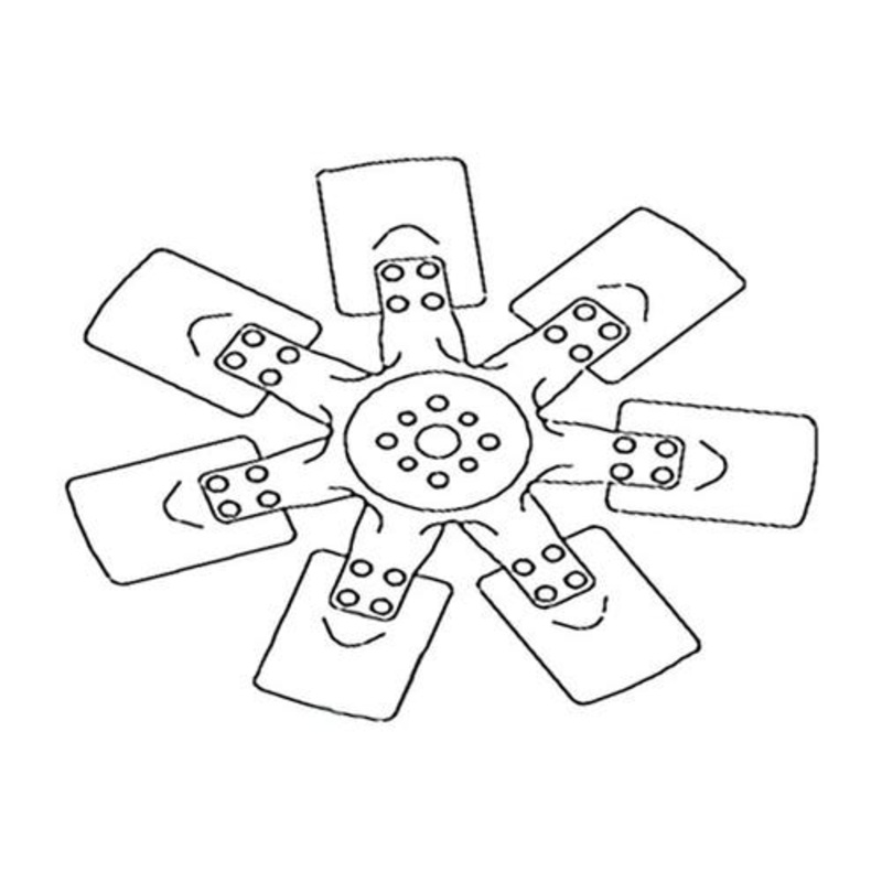 Fan Blade - 7 fits Case 580SK 585E 586E 580SK 585E 586E D103301 fits Case IH 5120 5130 5140 5220 5230 5240 5250 1998741C2 A184467 1547908C1 1998741C1