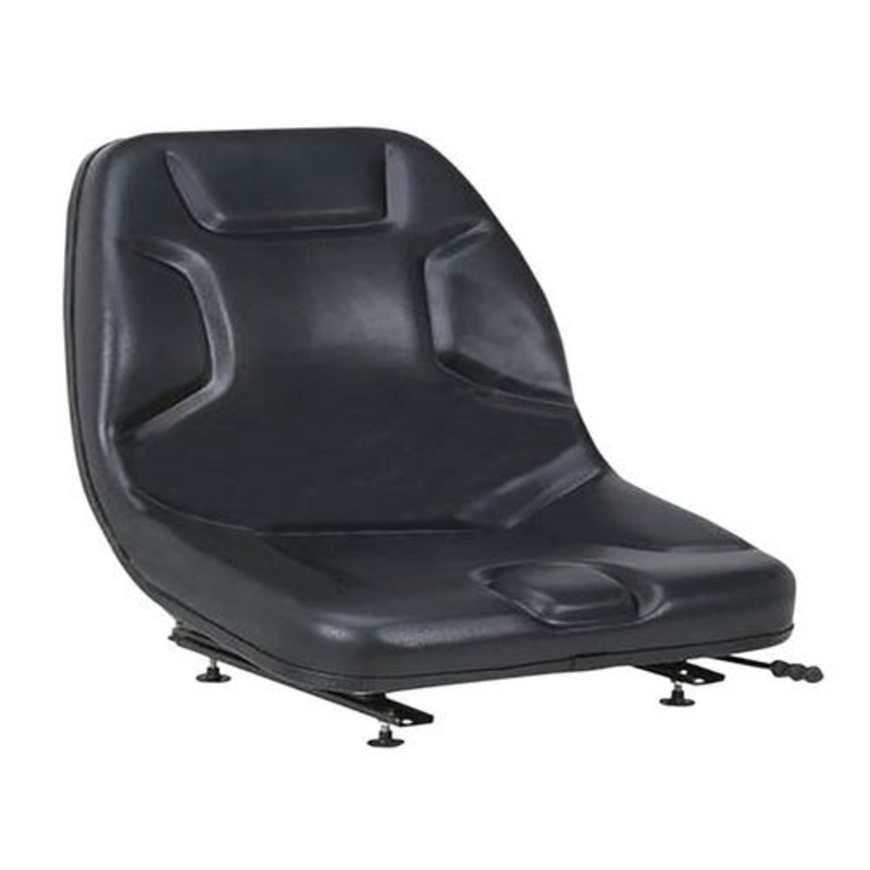 Seat Assembly with Rails Large Bucket Black Vinyl fits Case fits Massey Ferguson fits Caterpillar fits Ford fits Allis Chalmers fits Bobcat fits Gehl