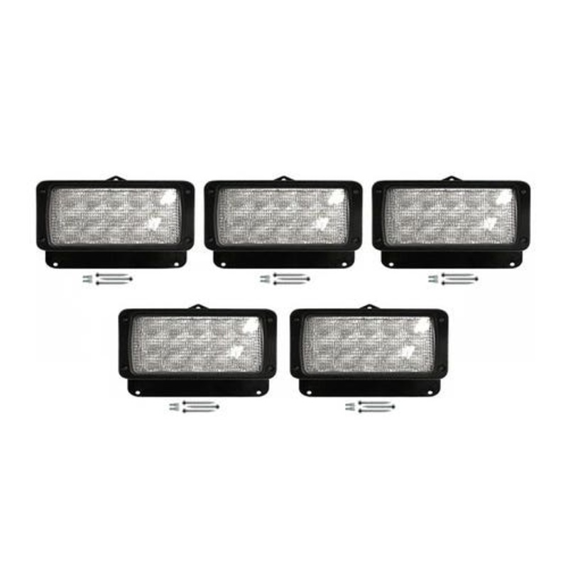 LED Work Light Kit 2 Outer 1 Center & 2 Middle Set of 5 Flood Beam fits Challenger 65D 75C 75D 85C 85D fits Caterpillar 1246832 1246833 1246834
