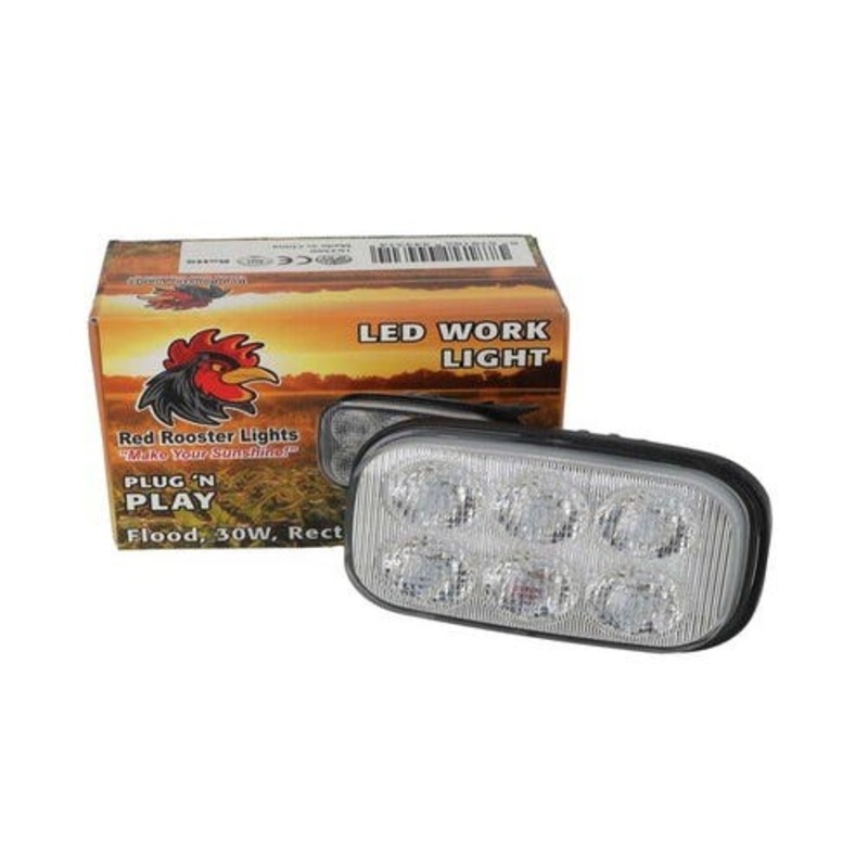 Red Rooster LED Work Light Flood Beam fits New Holland C227 C238 L213 L215 L216 L221 84306271 fits Case SV280 SV300 TR270 TR310 TR320 TV380 84306268