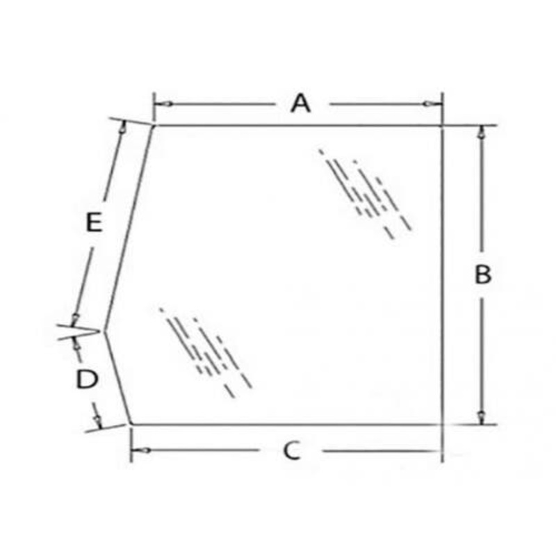 Cab Glass - Door Upper Right Hand fits Ford 445C 445D 455C 455D 555D 655C 655D 555C 445C 445D 455C 455D 555D 575D 655C 655D 675D 555C E7NN94297N18AC