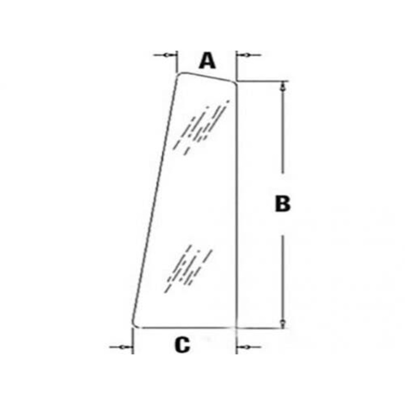 Cab Glass - Rear Quarter Right Hand or Left Hand fits Case 580C 580C CG6124