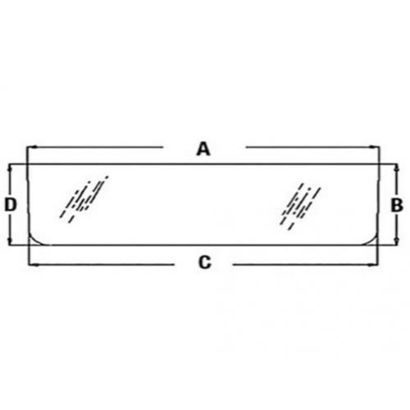 Cab Glass - Rear Window Middle fits John Deere 300 300D 310D 310E 410E 315 300 300D 310 310D 310E 310SE 315 315D 315SE 410 410D 410E 510D 710D AT87527