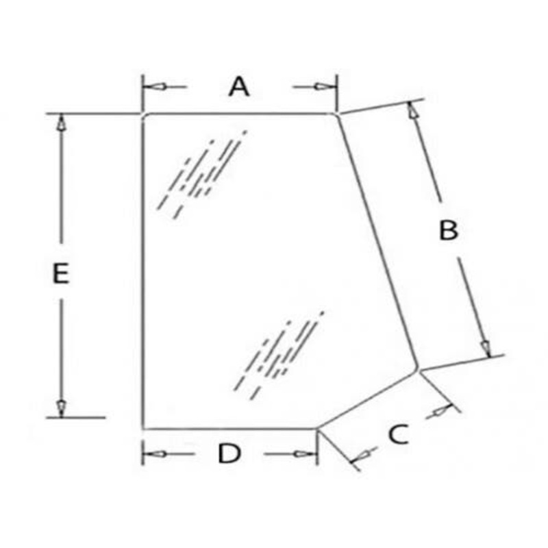 Cab Glass - Side Window Rear Right Hand or Left Hand fits New Holland LB75 LB75CP LB90 LB110 LB115 LB75B LB90B LB110B LB115B 85801628 fits Ford 555