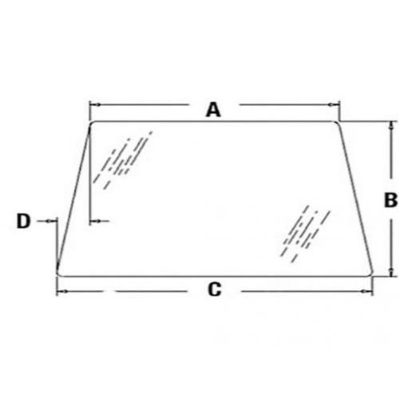 Cab Glass - Windshield fits Case 580C 580C CG6120